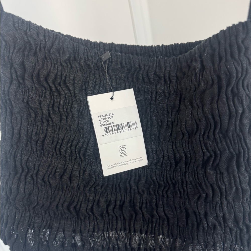Faithfull the Brand Black Smocked Top